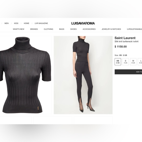 YSL gray 100% wool turtleneck sweater - Picture 15 of 15